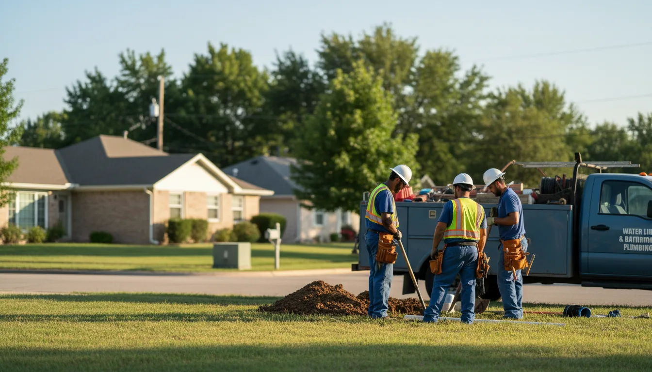 Residential water line and bathroom plumbing service in Custer City, OK